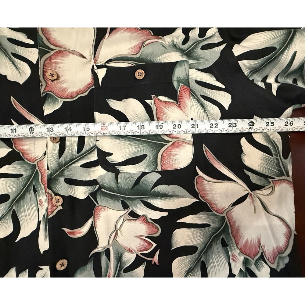 Caribbean Tropical Hawaiian Shirt 70% Silk XLT Floral Resortwear Summer Beach - Picture 3 of 5